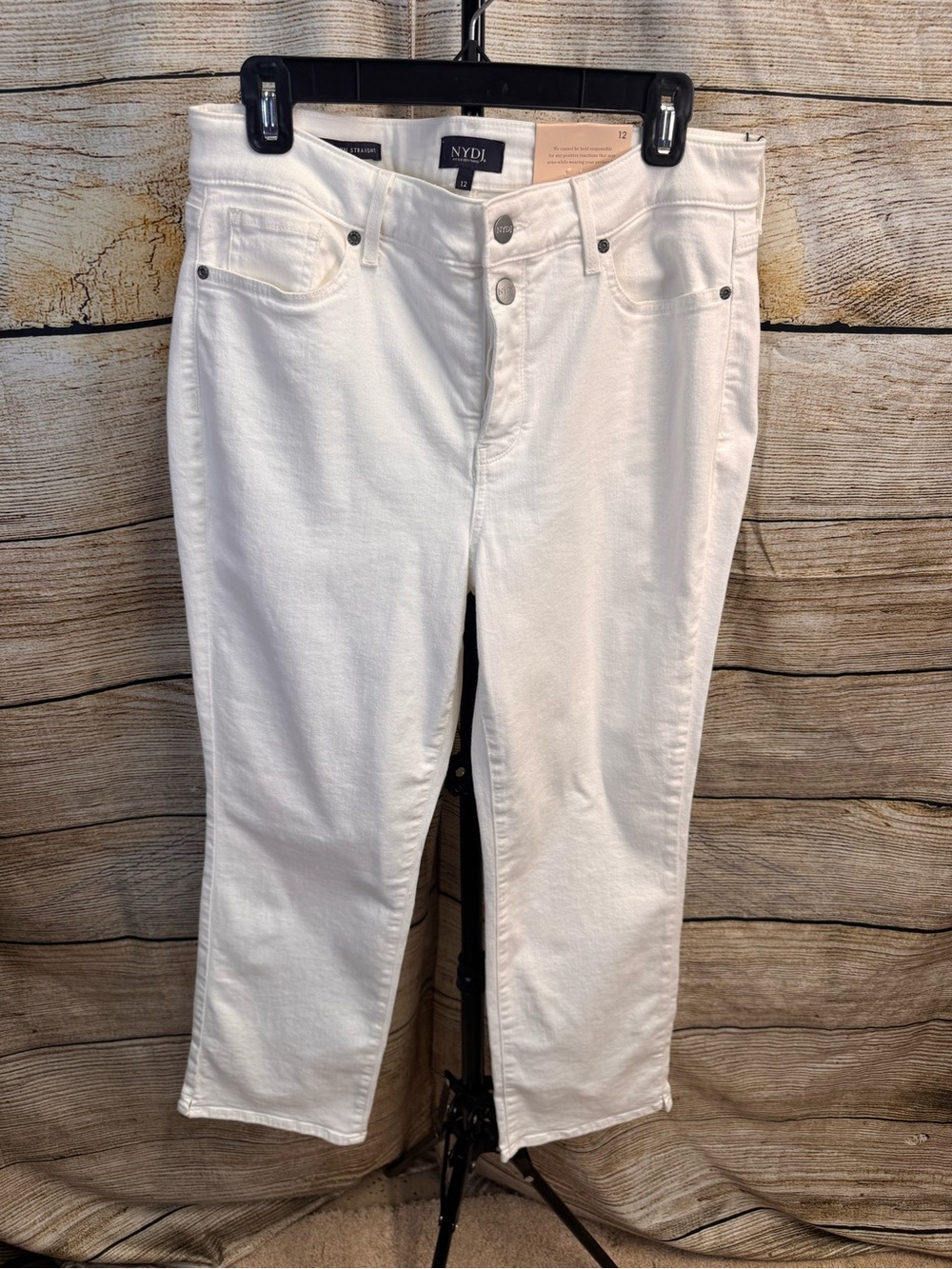 NYDJ White Cropped Slim Ankle Jeans